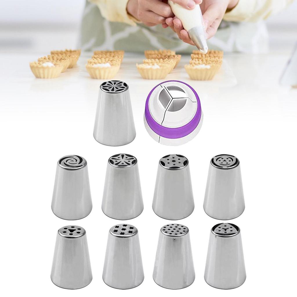 Stainless Steel Russian Piping Tips DIY Piping Tips Set Cupcake Decorating Kit Icing Piping Nozzle for Cookie Cupcake