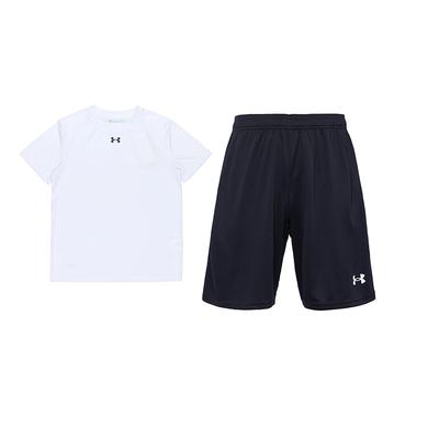 Crew Neck Training Short Sleeve T-Shirt Basketball Knit Training Shorts Casual Sports Set Men Sets 21500513-100+21500201-001