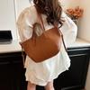 PU Solid Casual Tote Shoulder Bags New Fashion Large Size Personality Tote Bags Mature Elegant Crossbody Bags