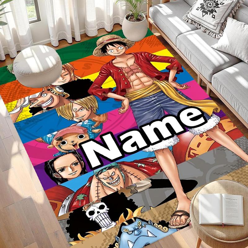שטיח מודפס One Piece מותאם אישית עם שם, שטיח דקורטיבי רב-תכליתי לבית, לחדר משחקים, דירה, מרפסת, כניסה, מסדרון - מתנה