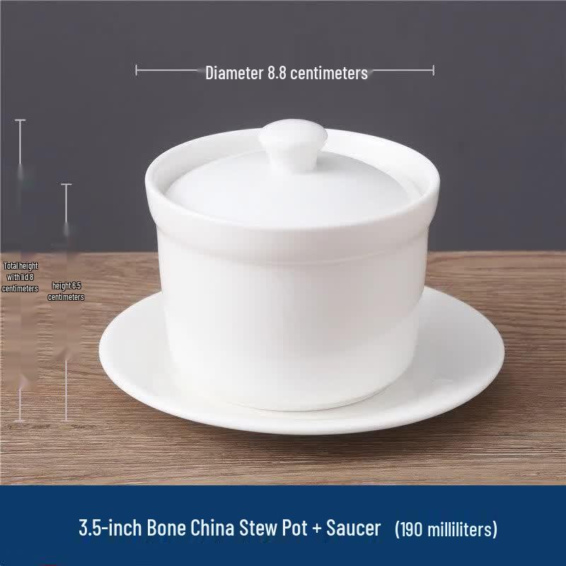 3.5-inch Bone China Mini Stew Pot Set