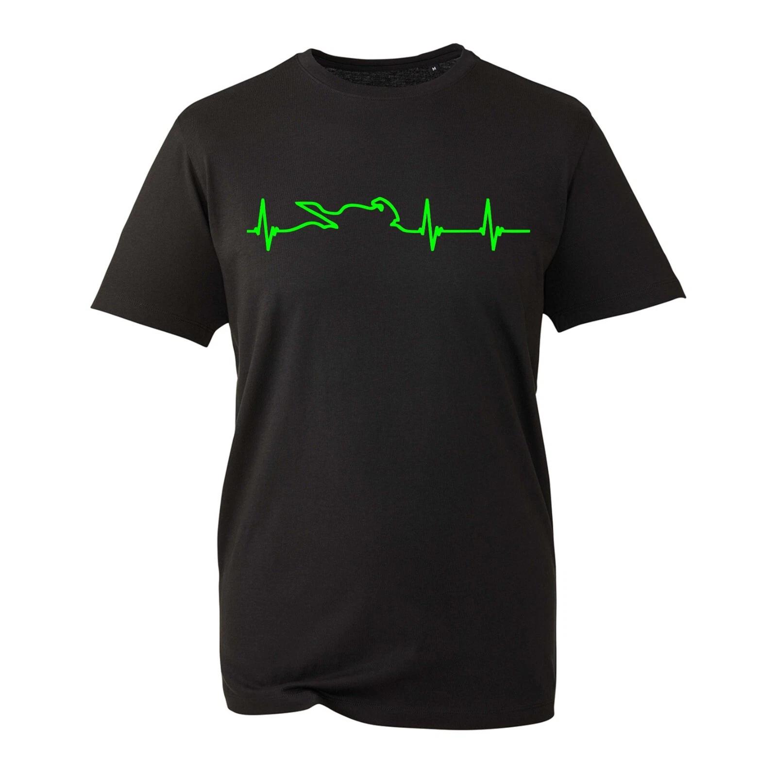 Biker Heart Beat T-Shrit Sport Motorcycle Heartbeat Racers Riders Lovers Race S