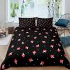 Girls Mushroom Comforter Cover Cartoon Duvet Cover Twin Size Kawaii Bedding Set Wild Garden Species Plant Polyester Quilt Cover