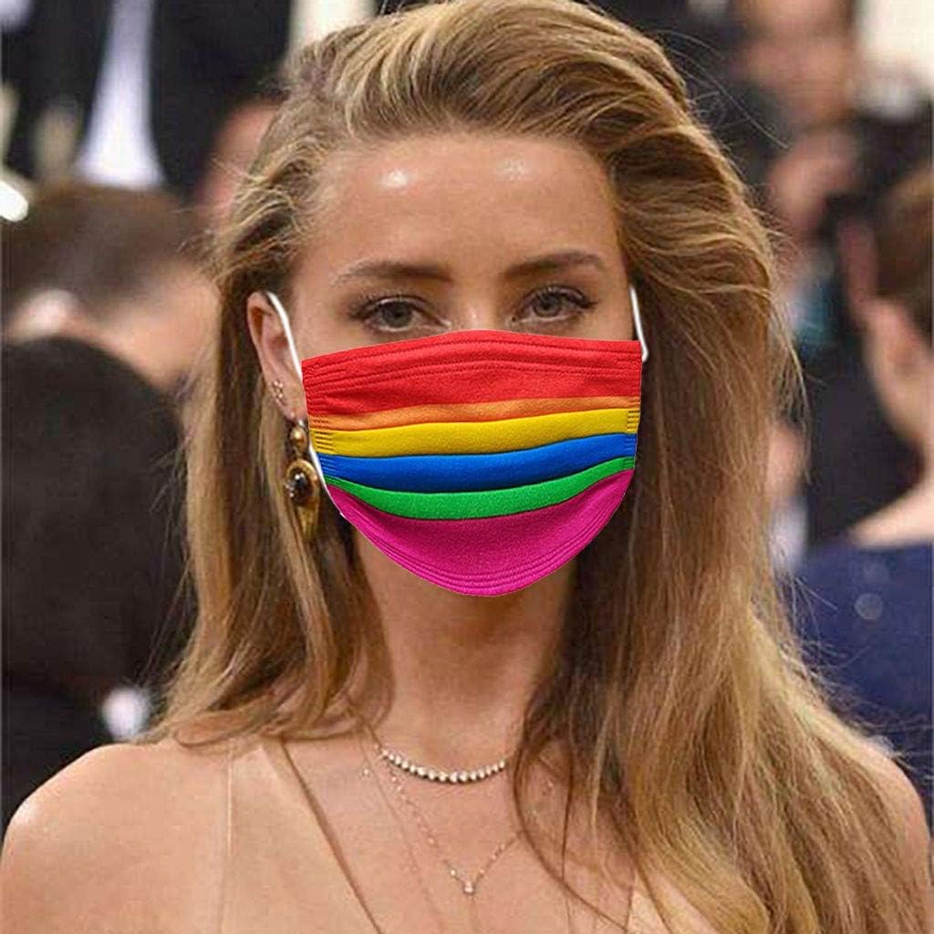 50/100Pcs Rainbow Printed Pattern Disposable Face Masks for Kids/Adult,3-ply Face Mouth Protection Shield (A-Kids, 50 PCS)