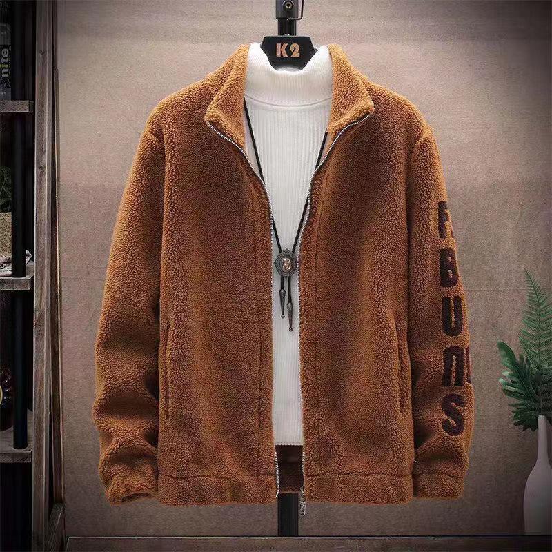 Men's Lambswool Lapel Short Leather Jacket - 300g, Thickened, Autumn/Winter, Plus Size, Trendy.