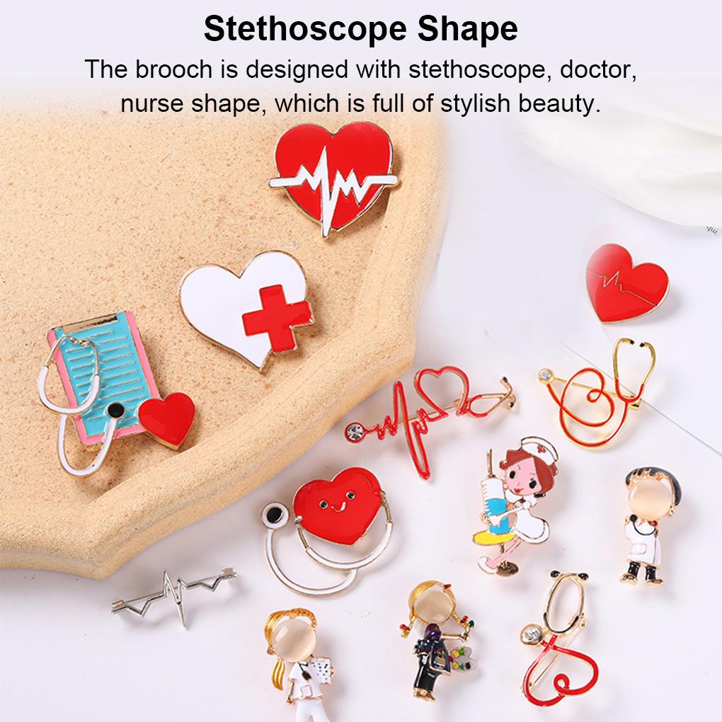 Brooches Clips Cartoon Crafting Aesthetic Lapel Schoolbag Jewelry Badge Christmas Enamel Medical Pins