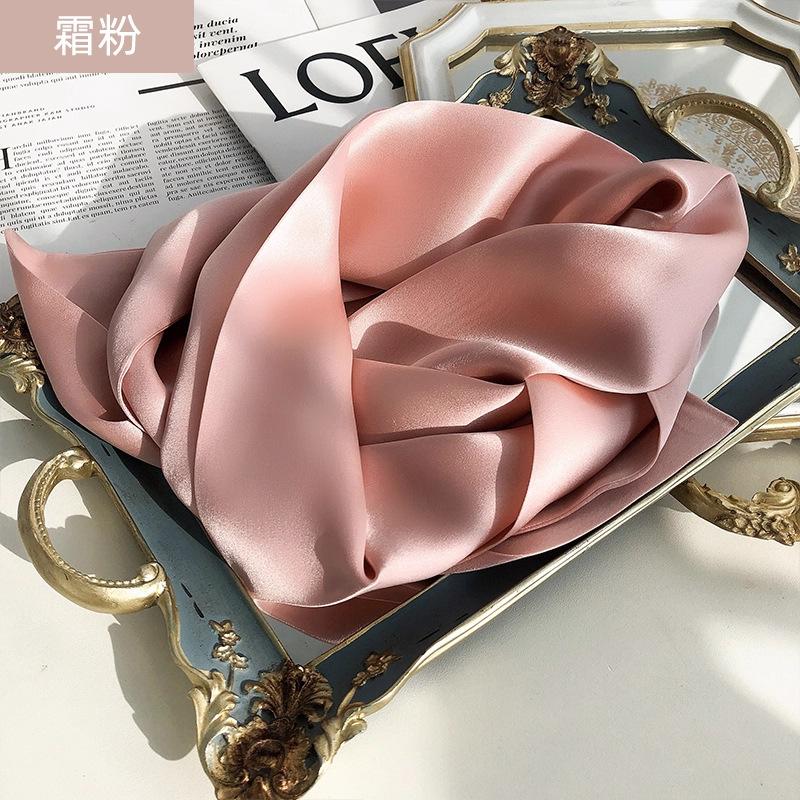 100% mulberry silk satin 15 * 145 silk solid color long scarf women's spring summer double-sided silk scarf