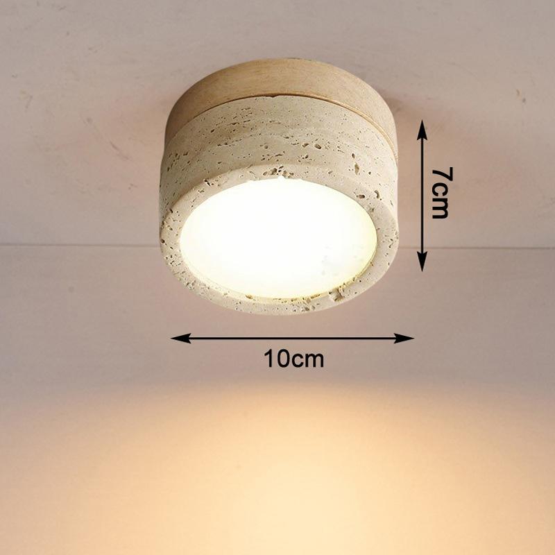 Japanese Wabi Sabi Stone LED Ceiling Light Cream Wind Living Room Restaurant Corridor Bedroom Light Room Decoration Downlights