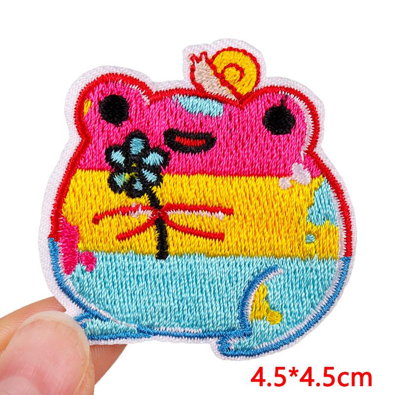 Cartoon Animal Emnroidery Sew Patch Cat Frog Embroidered Patch Iron On Patches For Clothing Hats Backpack Jeans Sew Bagdes DIY