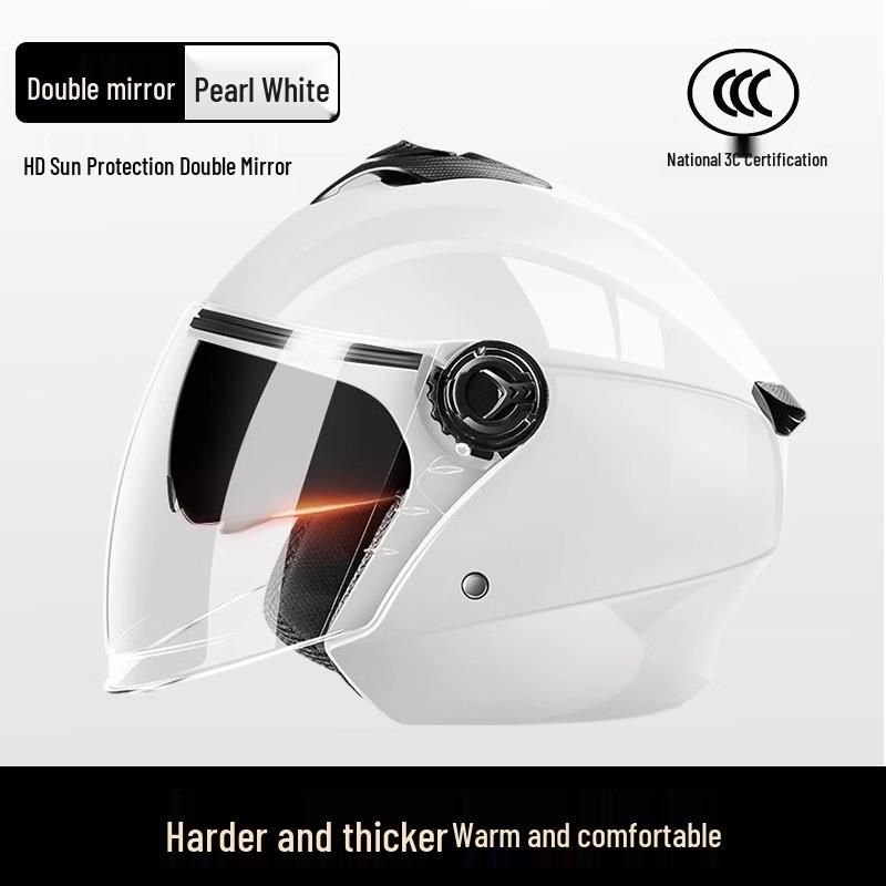 All-Season Universal Electric Scooter Helmet with HD Double Visor for Winter