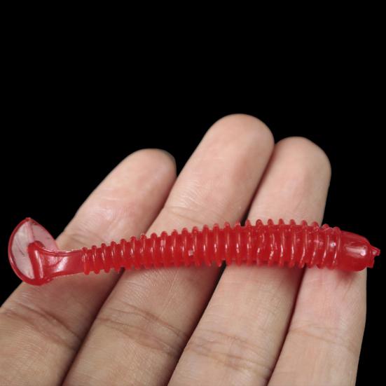 20Pcs Fishing Lures Soft Baits with T-Tail Vibrant Color Mini Size Portable Flexible Fake Lures Artificial Baits