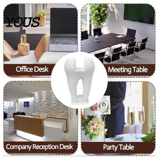 Durable Business Card Stand 3D Printed Holder, Tooth Shaped Matte White Organizer, One-piece Molded Holder Minimalist Style Ornament for Dental