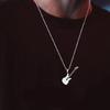 Street Mini Rock Music Guitar Pendant Fashion Titanium Steel Necklace Jewelry