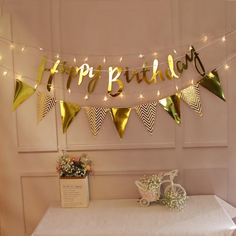 Birthday Letter Banner: Gold, Silver & Rose Gold Hot-Stamped Letters for Adult & Children’s Celebrations and Wedding Decor