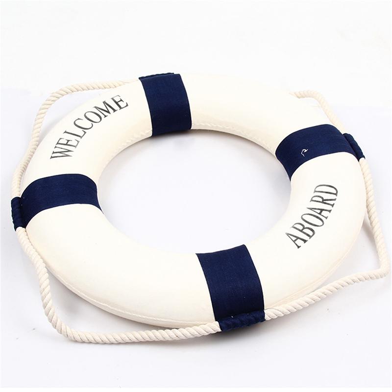 Creative Red Blue Two Colors Mediterranean Style Optional Craft Lifebuoy Hanging Lifebuoy Home Living Room Decoration Ornaments