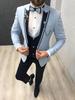 New Casual Fashion Men's Suit Three-piece Set  Lapel Slim Wedding Ceremony Groom Best Man Suit Men's Suit
