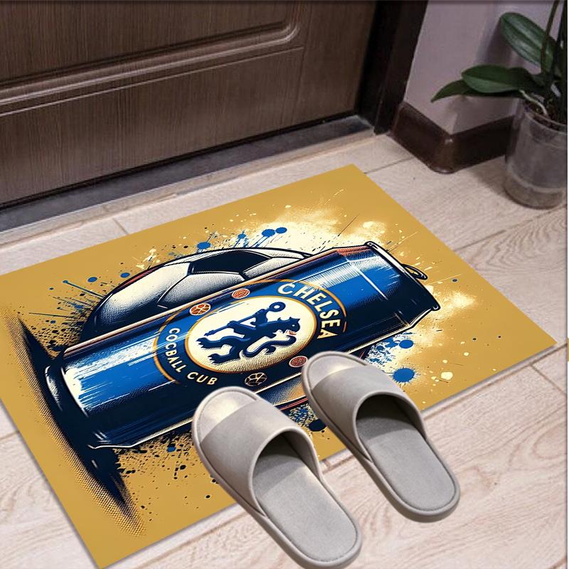 Football Club F.C Pattern Rug, Indoor/Outdoor Mat, for Picnic, Gameroom, Bedroom, Office, Living Room, Home Decor Carpet, Birthday Gift