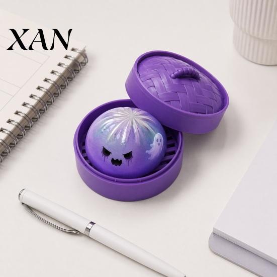 Relaxation Hand Toy Halloween Dumpling Stress Relief Toy, Pumpkin Ghost Steamed Bun Squeeze Reliever Sensory Ball Fidget Party Favors Anxiety