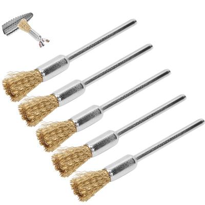 5pcs Mini Size Brass Wire Cleaner Brush Nail Drill Bit Cleaner  Daily Tool Cleaning Work