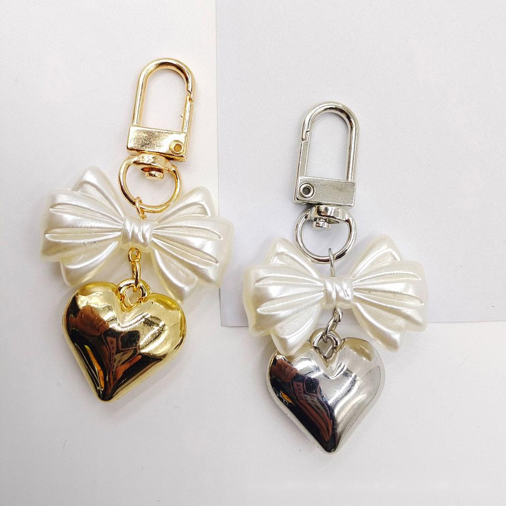 Přívěsek na klíče s přívěskem srdce Bowknot Přívěsek na telefon Odnímatelný přívěsek na telefon Ručně vyráběný přívěsek na klíče Stylový šperk pro tašku na peněženku