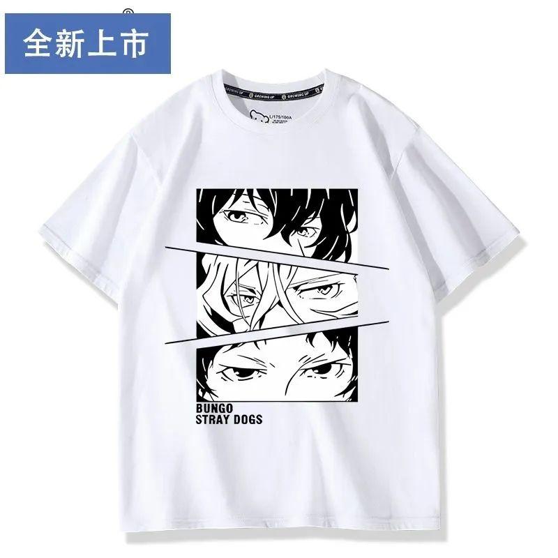 New Anime Dazai Osamu Nakahara Chuuya Cosplay Printed Short Sleeve TShirt Casual Tee Fashion Vintage Shirts Versatile In Summer