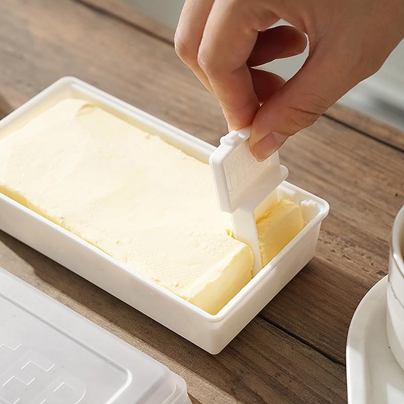 Butter Cutting Storage Box With Lid Refrigerator Cheese Storage Crisper Butter Cheese Slicing Container Kitchen Accessories