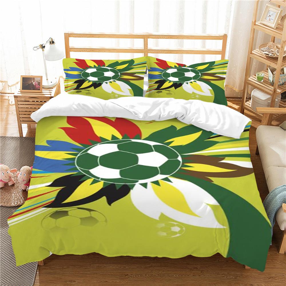 3D Bedding Set Comforter Duvet Cover Charming Football Printing Bed Quilt Cover Pillowcase Microfiber Home Textiles