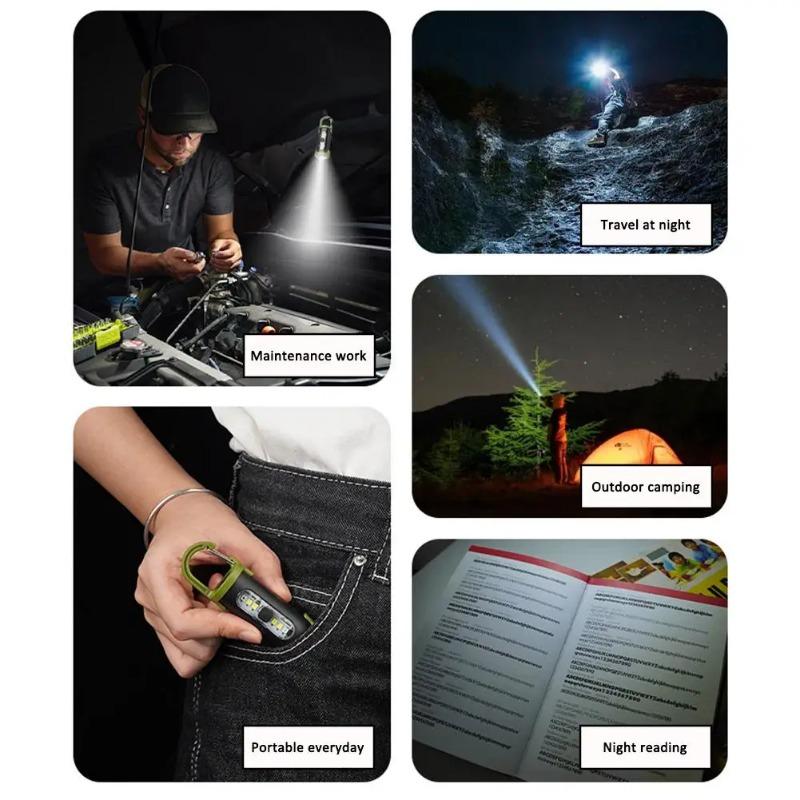 Rechargeable Keychain Flashlights,EDC COB Work Light Torch Ultra Bright Flashlight,Portable Lantern For Searching Hiking