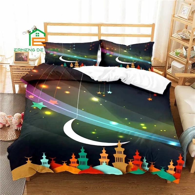 Muslimský Vzor Povlečení pro Dospělé Dětská Postelová Sada Hra Přikrývka Povlak na Přikrývku Ložní Sada