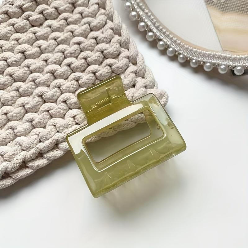 4pcs Set  Plastic Hair Claw Small Size Transparent Color Square Hair Clip Shark Clips Girls Women Hair Accessories