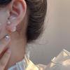 Boucles d'oreilles Style Sirène Princesse Perle pour Femmes - Puces Fée Amovibles Deux Voies, Bijoux d'Oreille Tendance Haut de Gamme