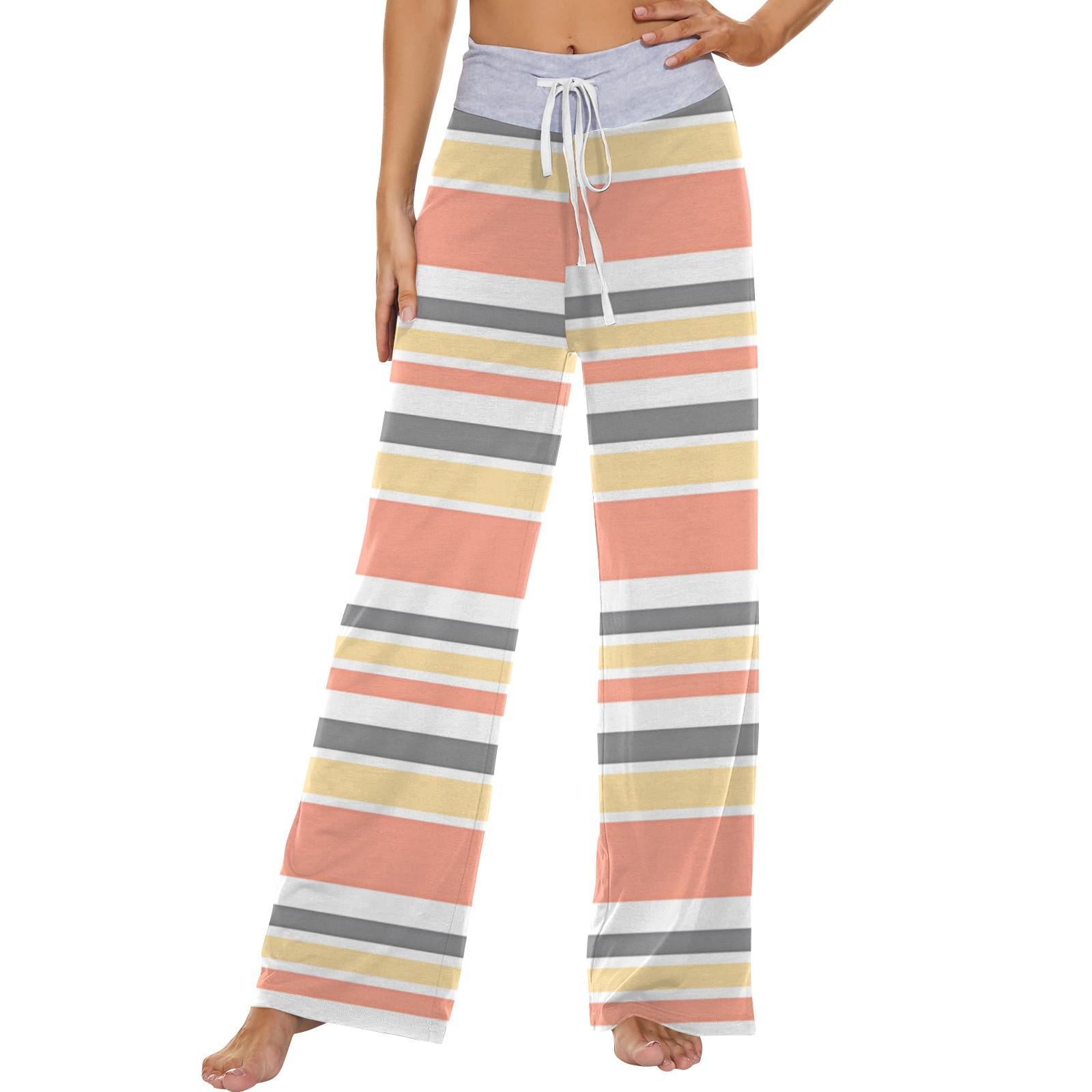 

Жіночі модні повсякденні зручні піжамні штани Широкі штани на шнурках із принтом XL