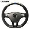 CARDAK Hand-stitched Black Suede Steering Wheel Cover for Volkswagen VW Golf 7 Mk7 New Polo Jetta Passat B8