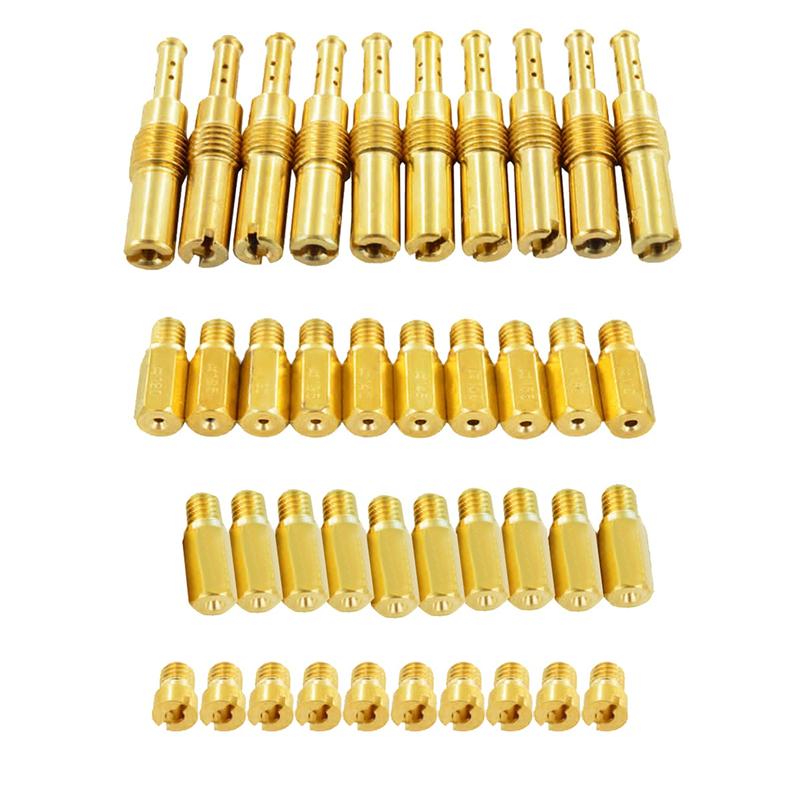 For Keihin Carburetor 30Pcs Main Jets+10Pcs Slow/Pilot Jet Set 120 125 130 135 140 32 45 48 50 52 55 150 155 Parts Accessories
