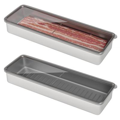 Baconbehälter für Kühlschrank, 304 Edelstahl Luftdichte Aufbewahrungsbehälter für Wurstwaren für Kühlschrank Spülmaschinenfest