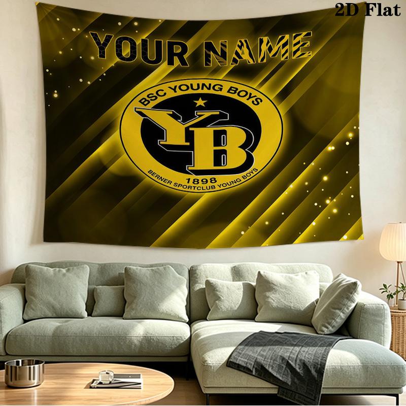 Custom Name BSC Young Boys Printed Tapestry – Wall Hanging for Bedrooms, Dorms, and Home Decor
