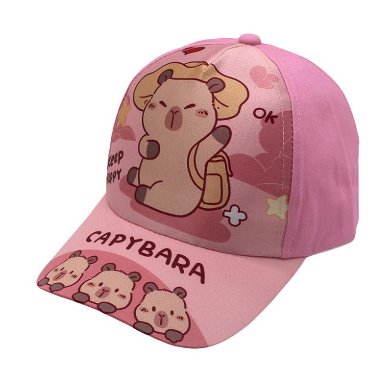 Cartoon Printed Capybara Children Baseball Hat Fashion Versatile Hat For Boys Girls Cute Outdoor Sunshade Peaked Cap Gifts