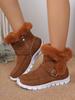 Fashion AJGS New Short Plush Suede Ankle Boots Winter Women Fur Warm Chelsea Snow Boots Casual Shoes Flats Gladiator Sport Ladies Boots