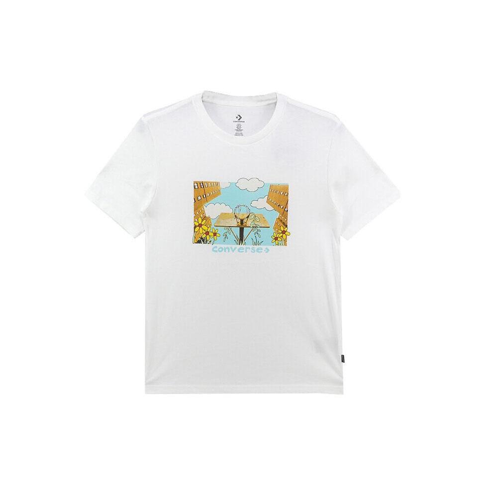 Converse Overgrown Hoops T-Shirt Asia Sizing White Men s 10023257-A03 L