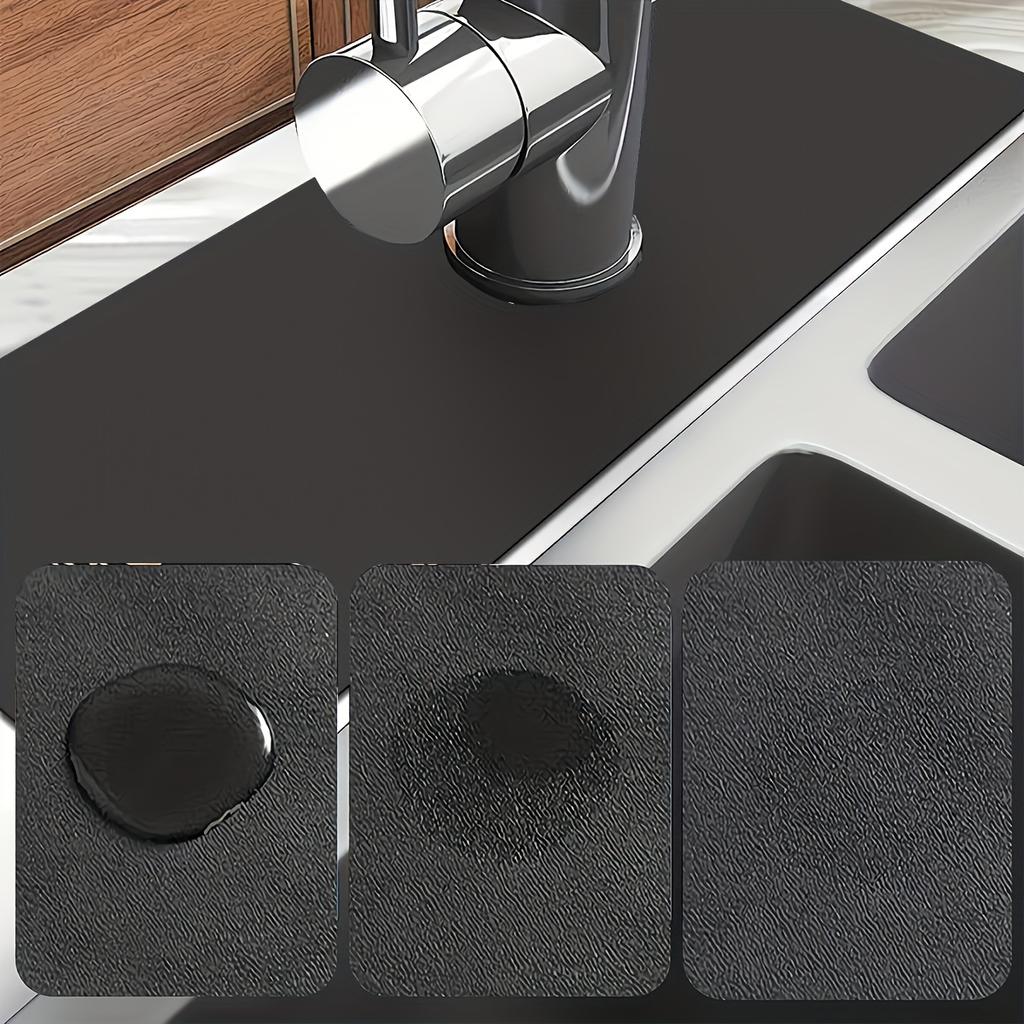 1 pezzo Tappetino Drenante per Rubinetto e Lavello Asciugatura Rapida Assorbente Tappetino Asciugatura Lavello Protezione Piano di Lavoro Durevole Tappetino Asciugatura Utensili - Modello Minimalista Solido