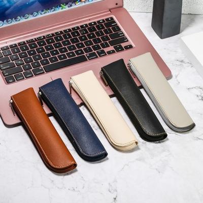 1Pc PU Leather Pencil Bag Notebook Elastic Rubber Band Buckle Pen Clip Portable Lightweight Pen Holder Case School Supplies
