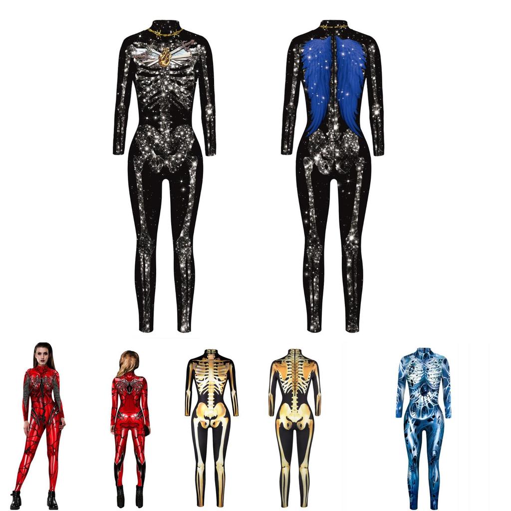 Sexy Iron Man Harley Quinn Halloween Cosplay Jumpsuit Women's Bodysuit