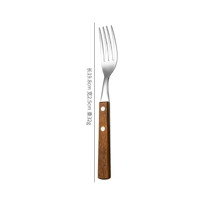 Japanese Korean Style Rosewood Handle Cutlery Set: 304 Stainless Steel Knife, Fork, and Spoon for Hotels and Restaurants