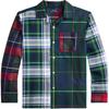Polo Color Block Plaid Button Pocket Long Sleeve Casual Shirt Kids Shirts 323981014-001