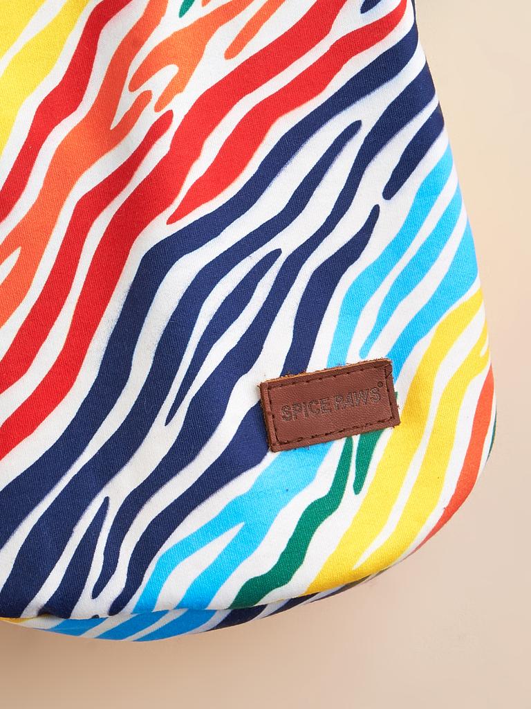 Dog Hoodies Puppy Clothes with Zebra-stripe Printed Sweatshirts for Small Medium Dog Cat Soft and Comfort Shirts Dog Pajamas Out