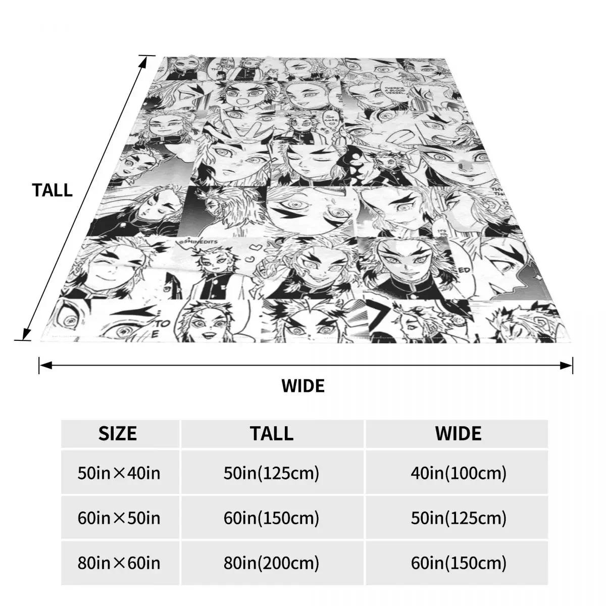 Одеяла из фланели Demon Slayer Rengoku Aniki Collage — фото 7