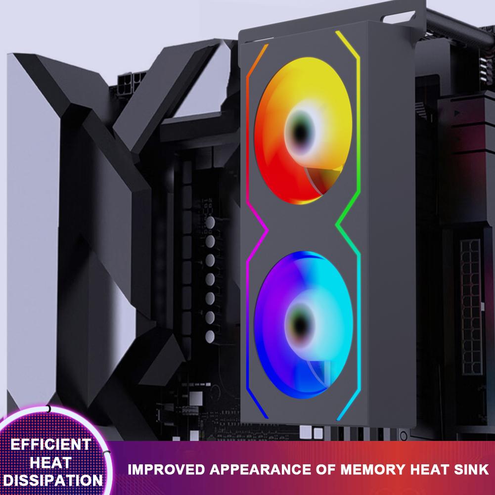 PC Memory Cooling Radiator 4Pin PWM/5V 3Pin ARGB 600 -3600RPM RAM Memory Module RAM Memory Cooling Fan for DDR4 DDR5 RAM Cooler
