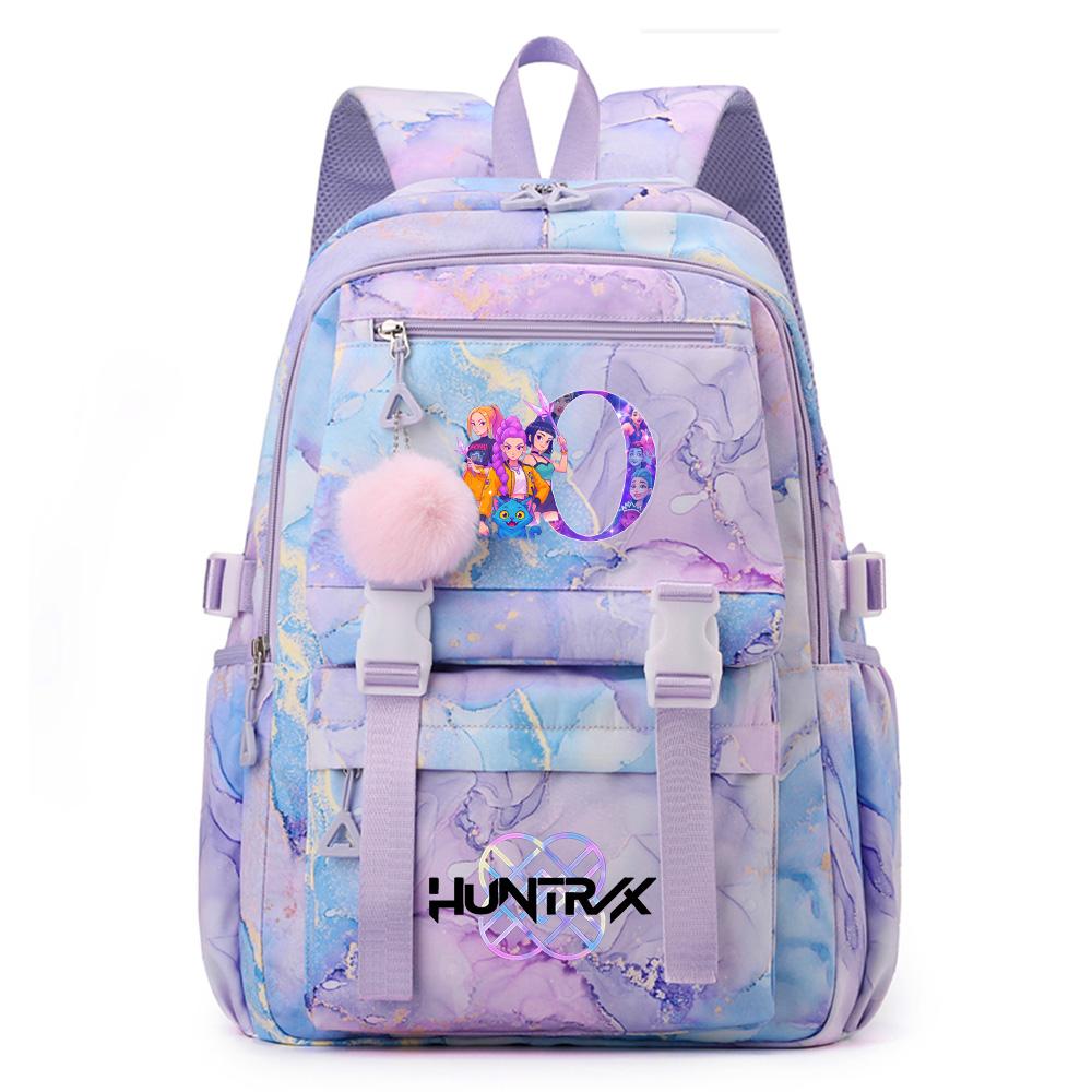 Cute Cartoon 26 English Letters Printed Backpack Schoolbag for Teenager Student Girl Boy Bookbag Large Capacity Waterproof Travel Bag Mochila