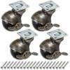Bronze Ball Wheel, 50mm Ball Casters, Rounded Ball Casters With Brake, Replacement For Furniture, Sofas, Chairs, Cabinets, 4 Pcs - Ri