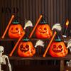 Hollow Pumpkin Photo Prop Glowing Halloween Lantern, Jack O Lantern with Witch Hat Broom, Light Decorative With Broom Up Decor, Trick or Treat